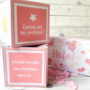 TARJETA EXPLOSIVA PADRINOS ROSA